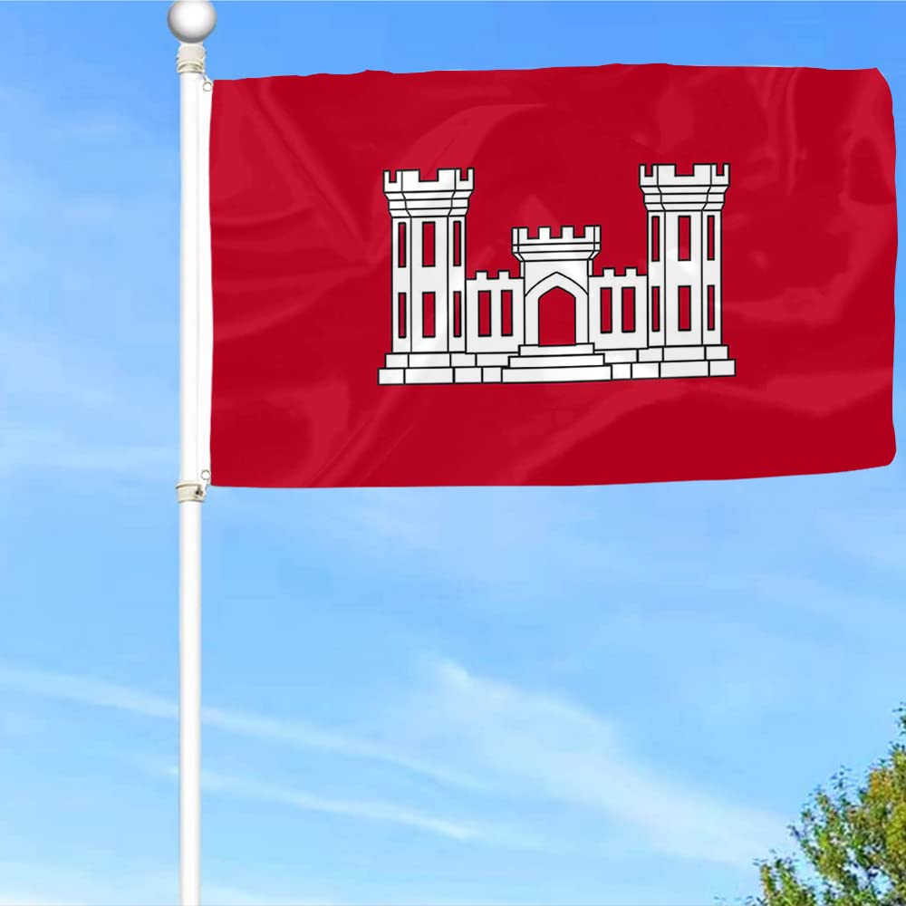 Fyon US Army Engineers Flag double stitched edges highlight enhanced durability.
