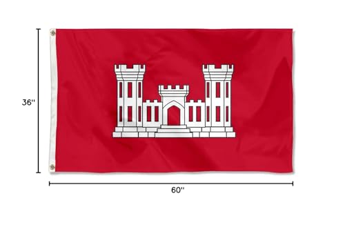 Fyon US Army Engineers Flag outdoor hanging showcases patriotic decor.
