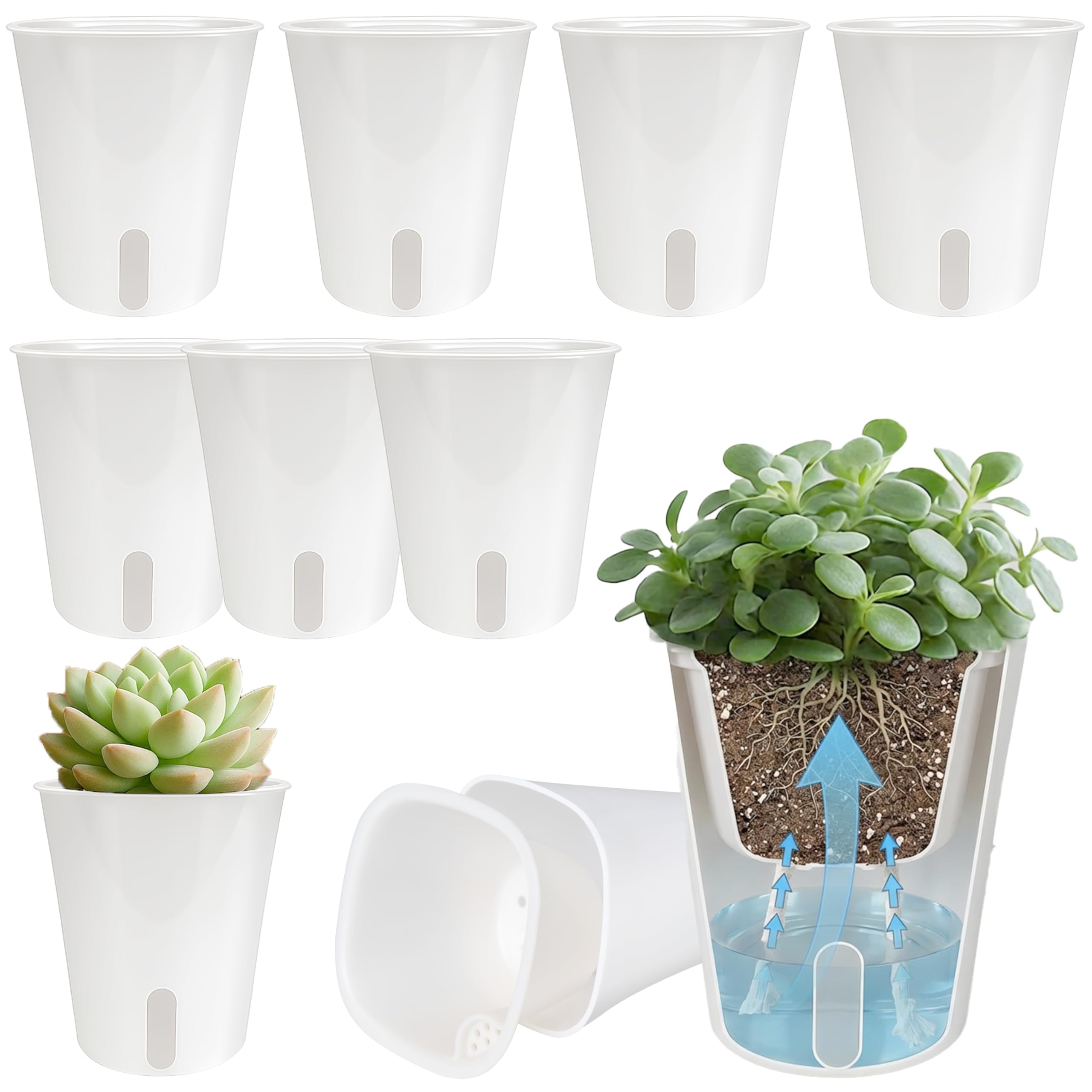 FYRIXONE 3-inch self-watering pot main view for compact desk plants.