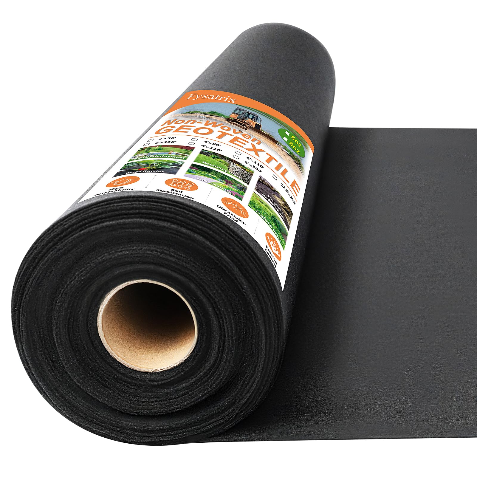 Fysatrix geotextile fabric for french drains laid beneath soil to improve drainage.