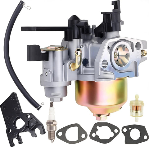 FYSHIQING 212cc carburetor front view for precise fuel metering and quick startups.