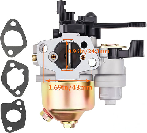 FYSHIQING 212cc carburetor side view showing compact fit for engines.