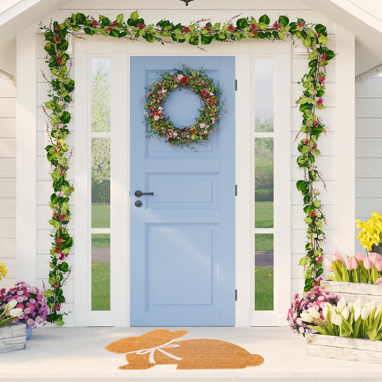 FYSUIMU durable coir door mat resists dirt in high traffic areas.