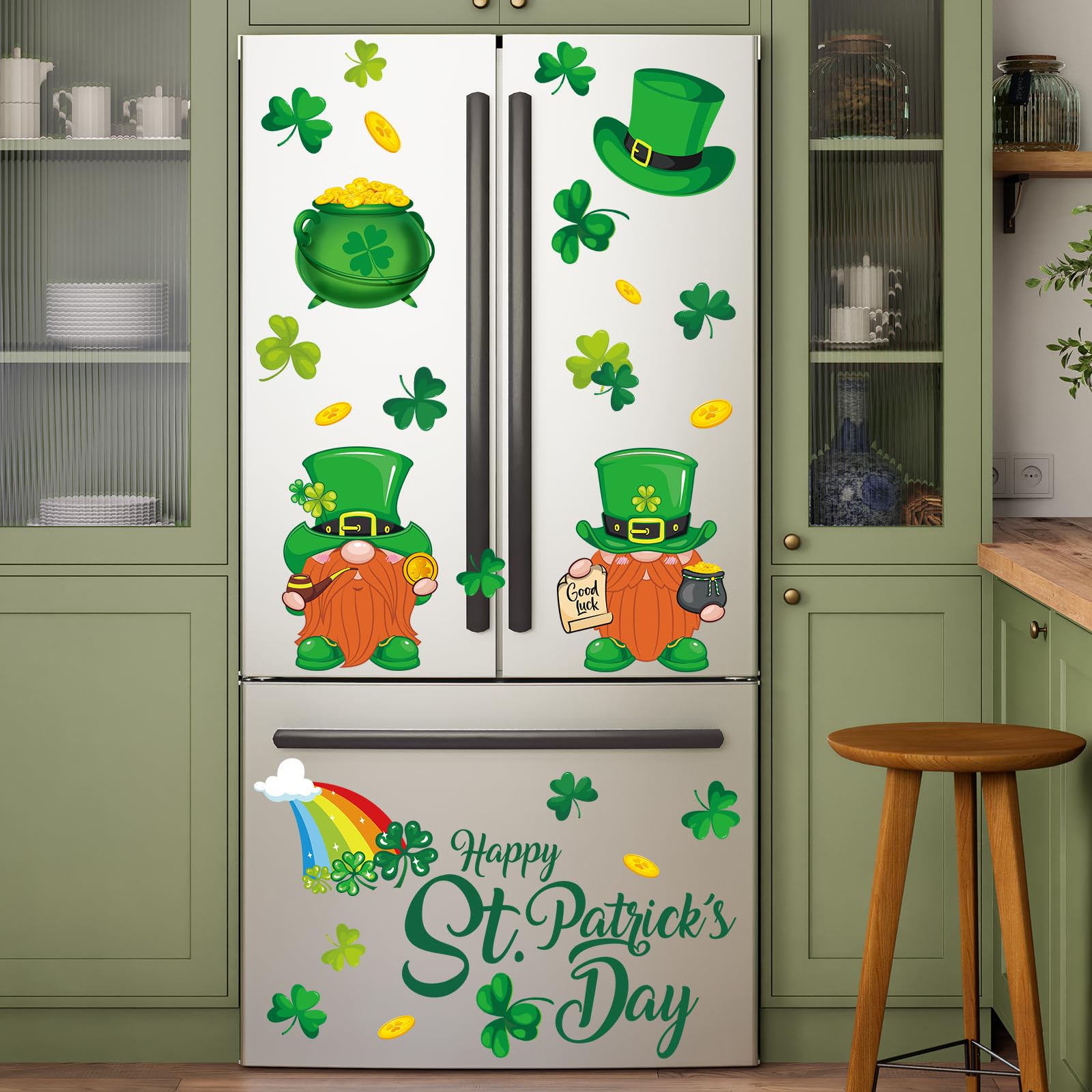 FYSUIMU St Patrick's decor magnets on garage doors sparkle