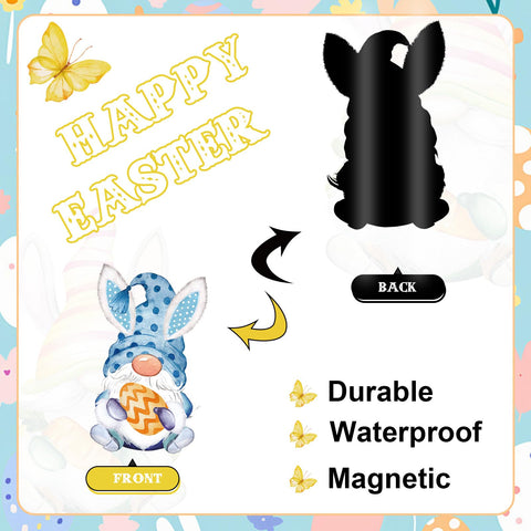 FYSUIMU gnome blossom magnet featuring cute gnomes and eggs for spring decor.