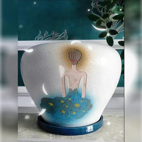 Fzfeiyy 2-pack blue saucers offer versatile placement for indoors and outdoors