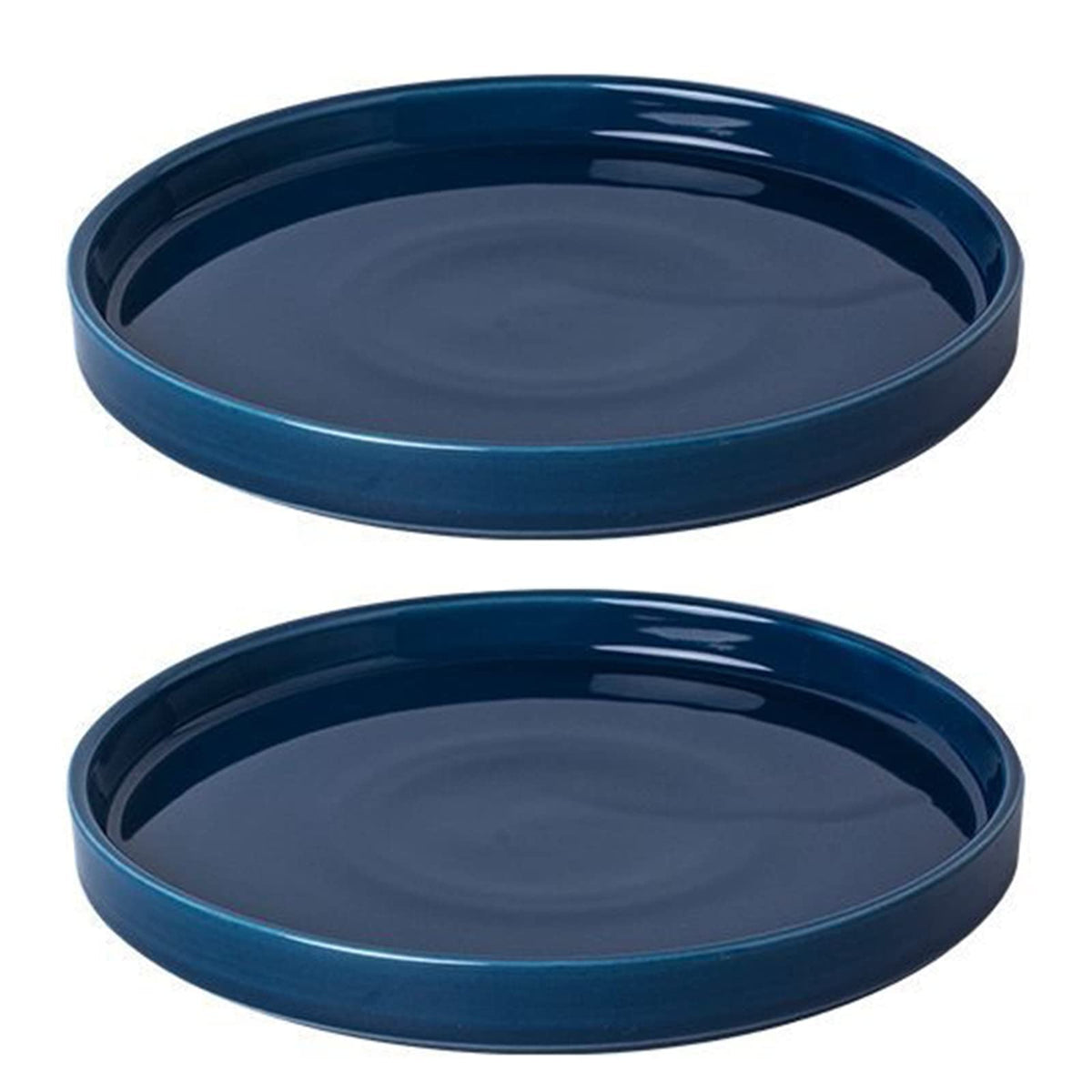 Fzfeiyy ceramic plant saucer 7-inch blue round protects floors from water leaks