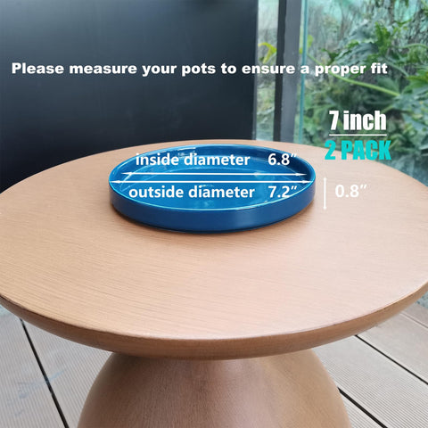 Fzfeiyy ceramic saucer 7-inch blue pot-fit keeps planters tidy by catching excess water