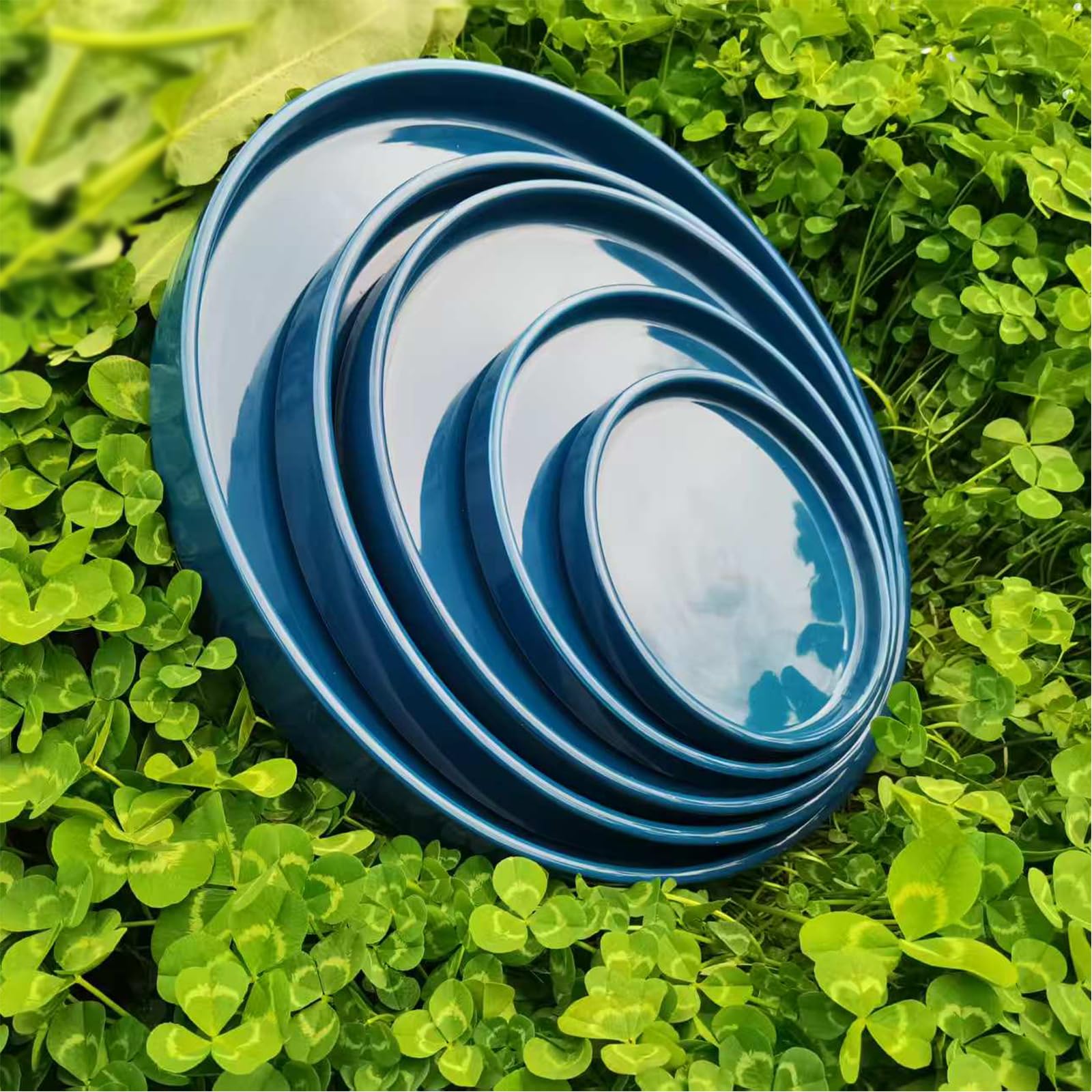 Fzfeiyy minimalist blue planter tray enhances indoor decor.