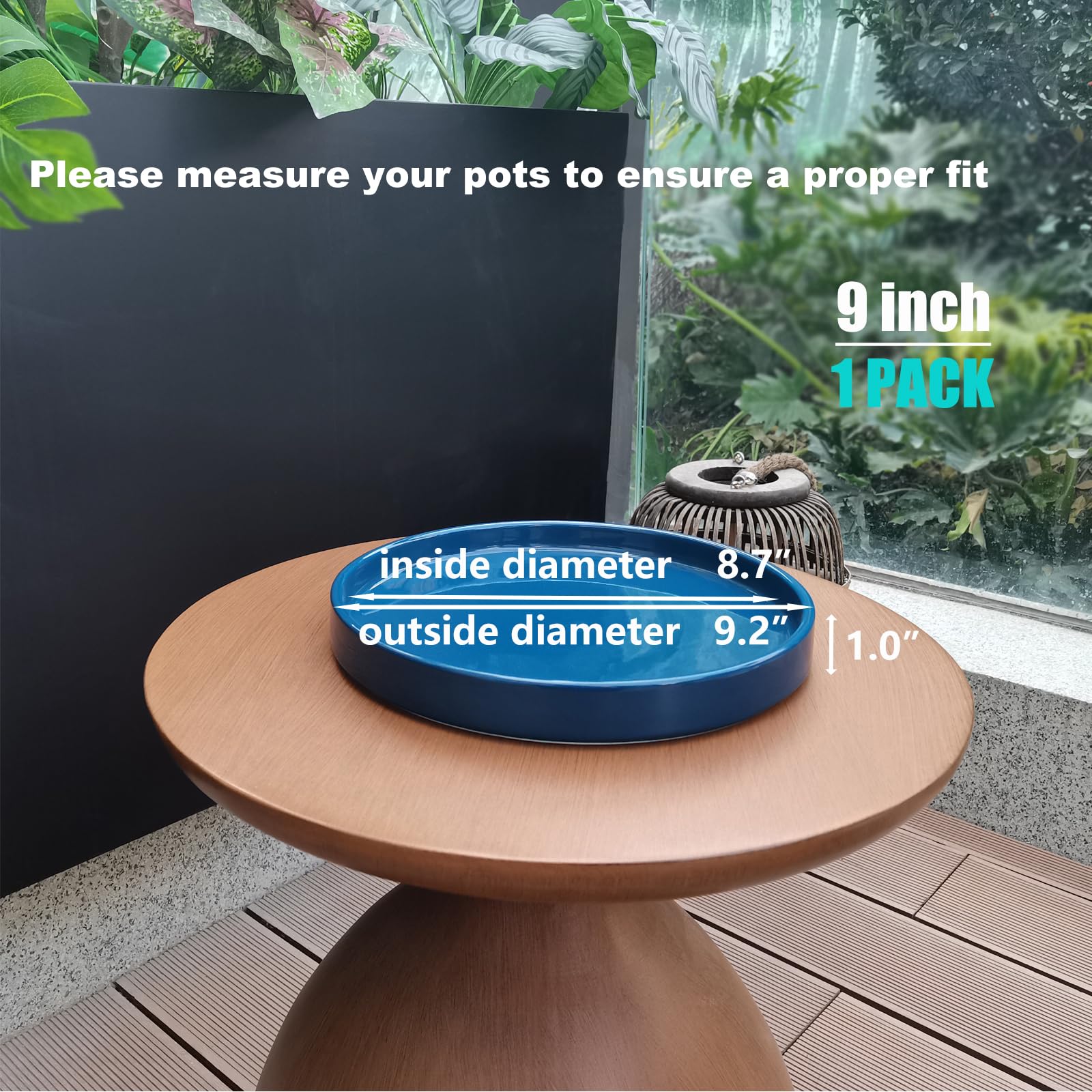Fzfeiyy water-drip control saucer catches drips and soil moisture.