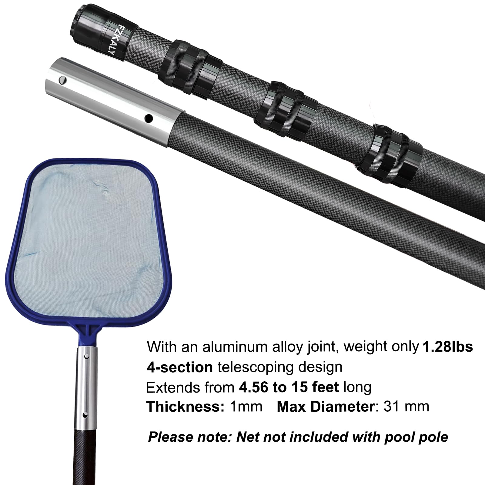 Fzkaly anti-corrosion carbon fiber pole resists rust and weathering.