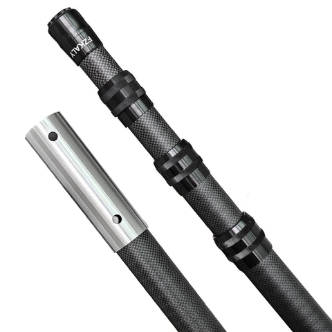 Fzkaly carbon fiber pool pole extended to reach hard-to-access areas.