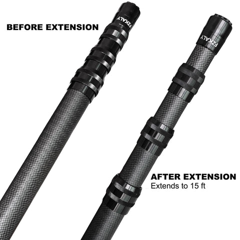 Fzkaly pool pole featuring universal attachment fit for skimmers, brushes, and vacuums.
