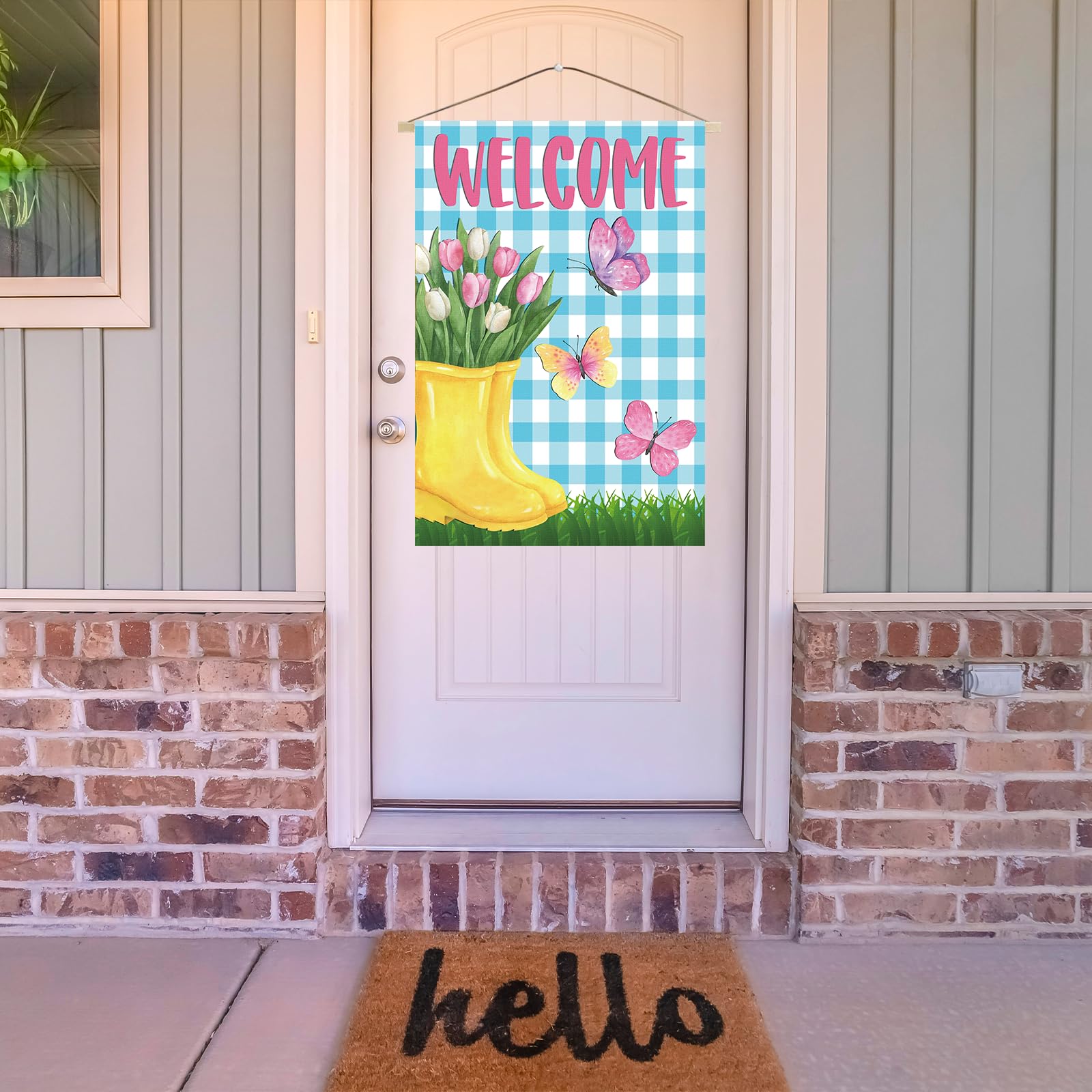 FZMHASLWW seasonal design suits spring porches and Easter decor.