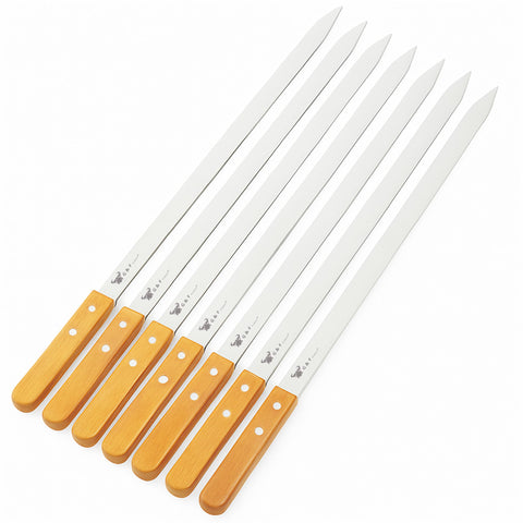 G and F Products BBQ skewers with 23-inch flat blades for even grilling.
