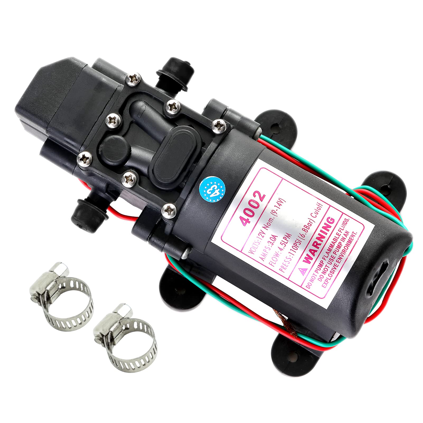 G Ganen 12V DC fresh water pump for reliable RV water supply.