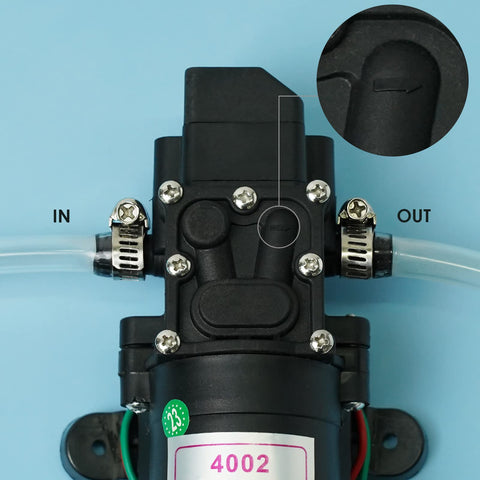 G Ganen 4-5 L/min flow delivering steady water to sprayers.