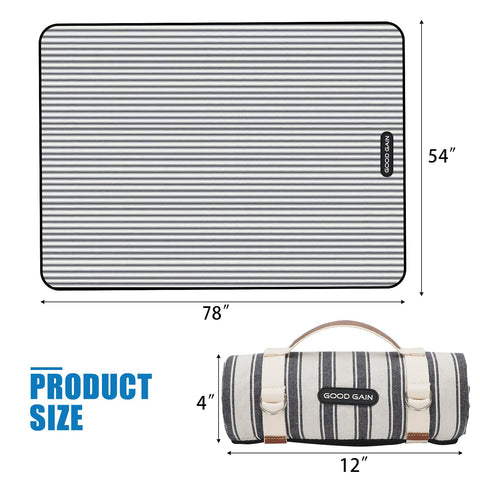G GOOD GAIN berry blue picnic blanket packable for picnics and travel.