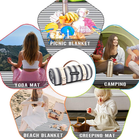 G GOOD GAIN easy-to-clean picnic blanket surface suitable for quick wipe downs.