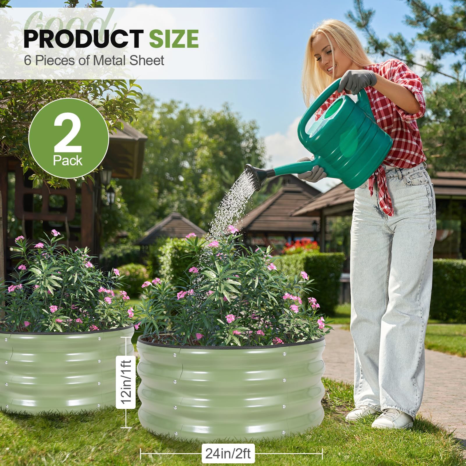 G GOOD GAIN galvanized steel planter edge trim protects hands during setup.