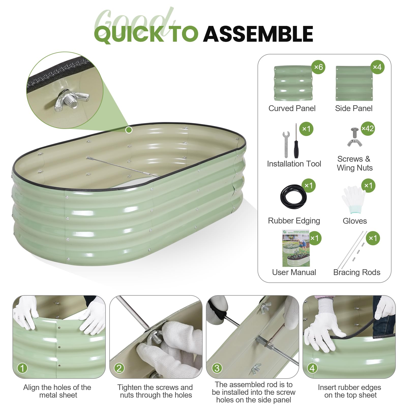 G GOOD GAIN non-toxic materials help protect soil integrity during planting