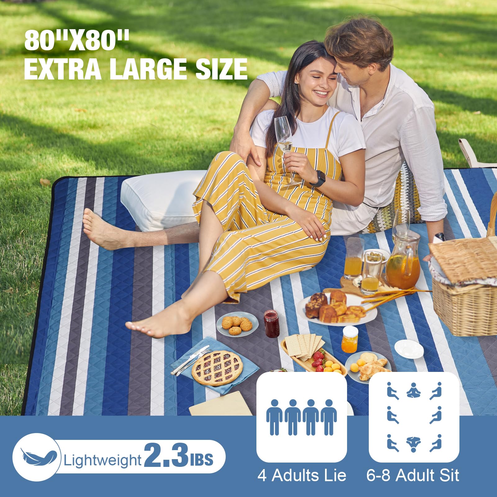 G GOOD GAIN 80x80 blanket folds into compact tote for travel