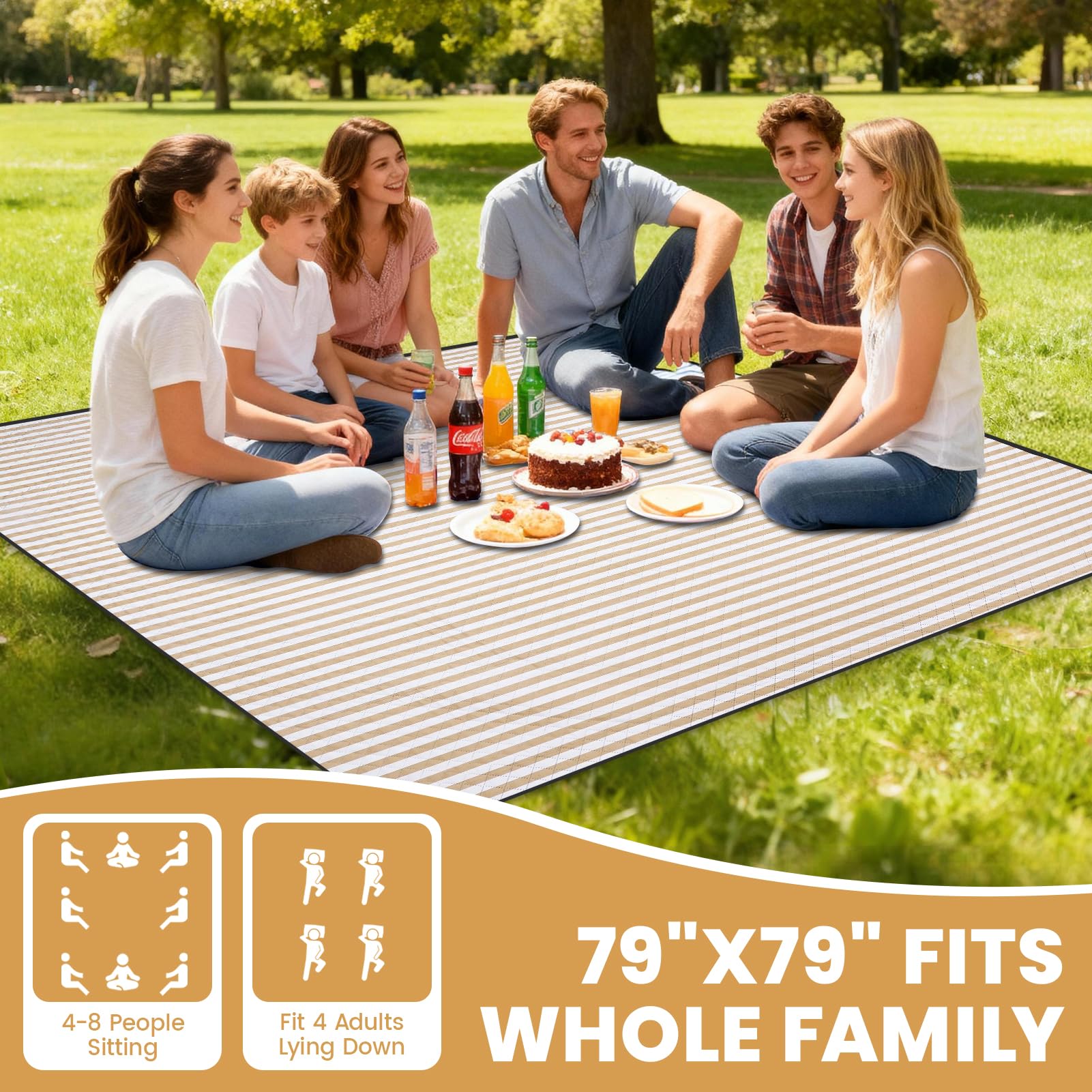G GOOD GAIN blanket with hands-free carry strap for easy transport.