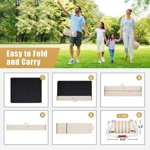 G GOOD GAIN picnic blanket is machine washable for quick cleanup.