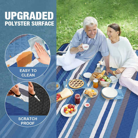 Waterproof back of G GOOD GAIN picnic blanket keeps moisture away