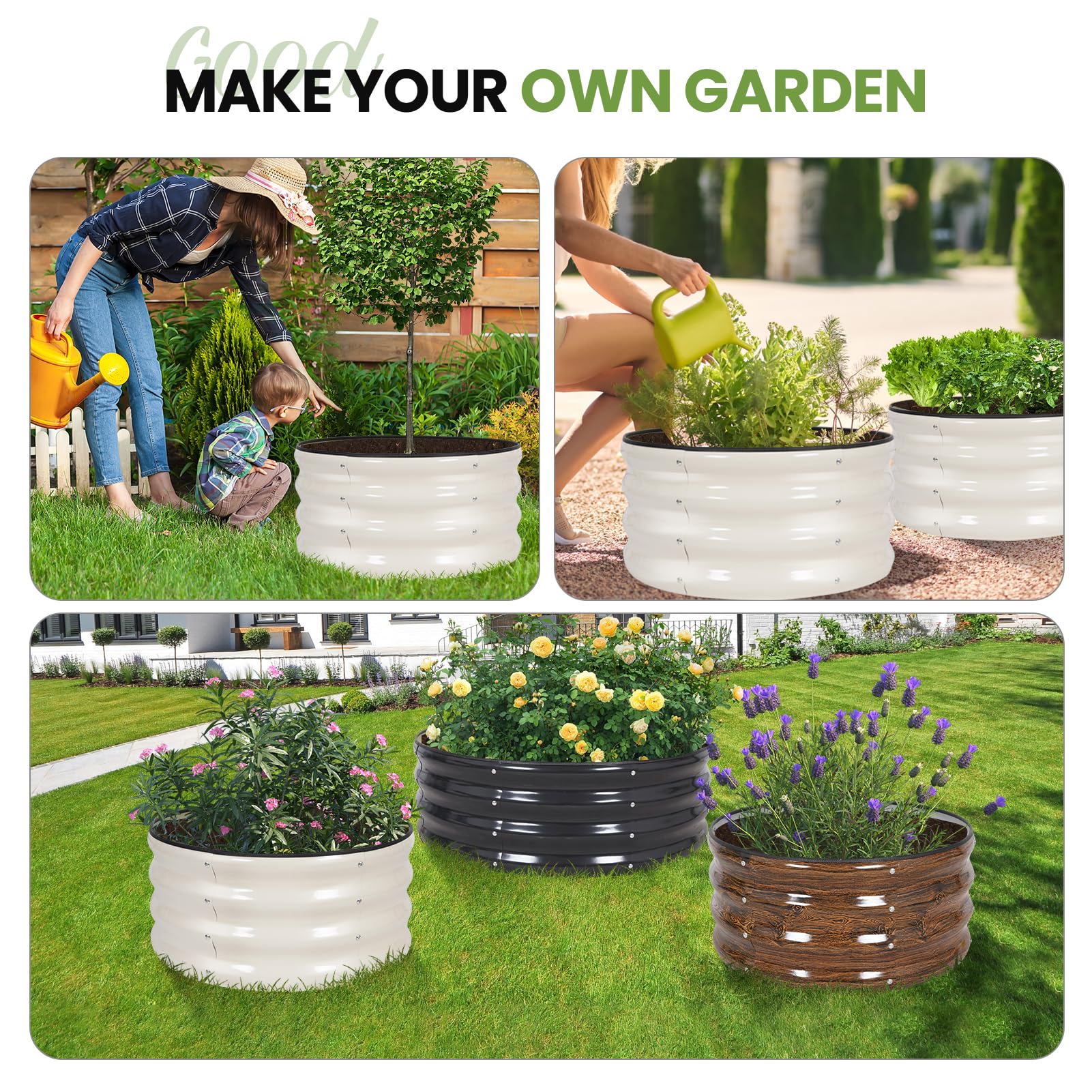 G GOOD GAIN round bed complements patios and lawns with a neat look