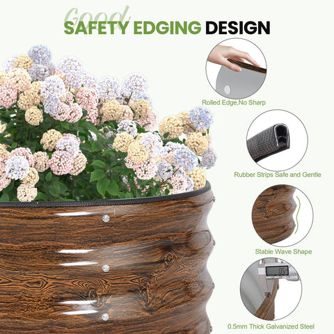 G GOOD GAIN Round Raised Bed open-bottom design promoting drainage and air flow.
