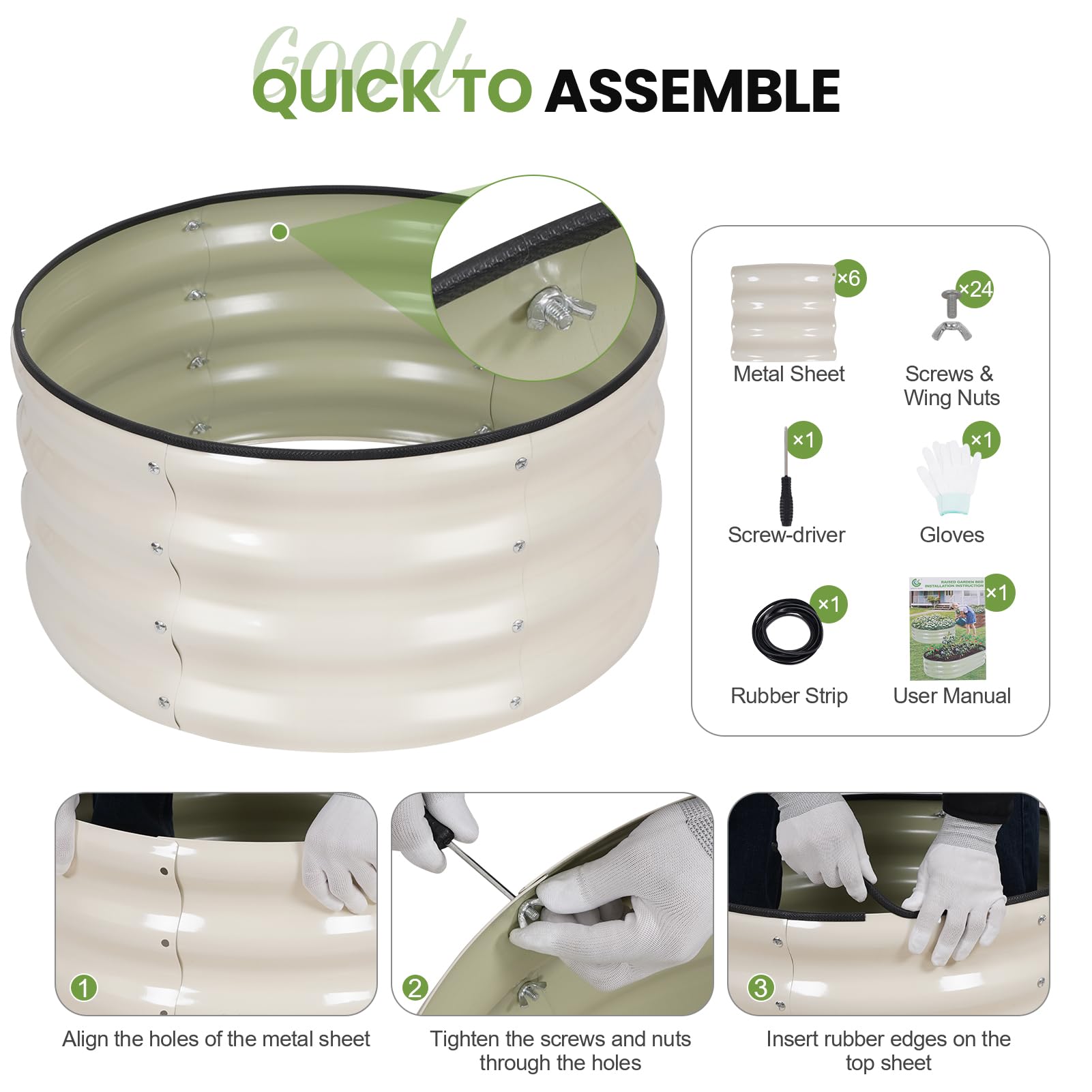 G GOOD GAIN wing-nut assembly enables quick, tool-free setup