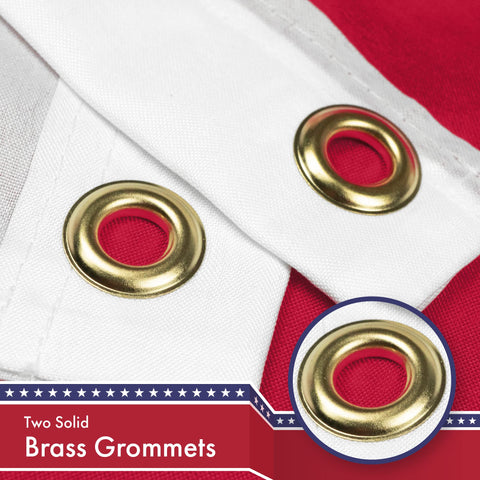G128 150D polyester flag detail highlighting dense weave and fade resistance.