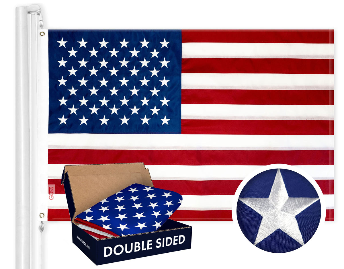 G128 American flag 3x5ft with double-sided embroidery for bold outdoor display