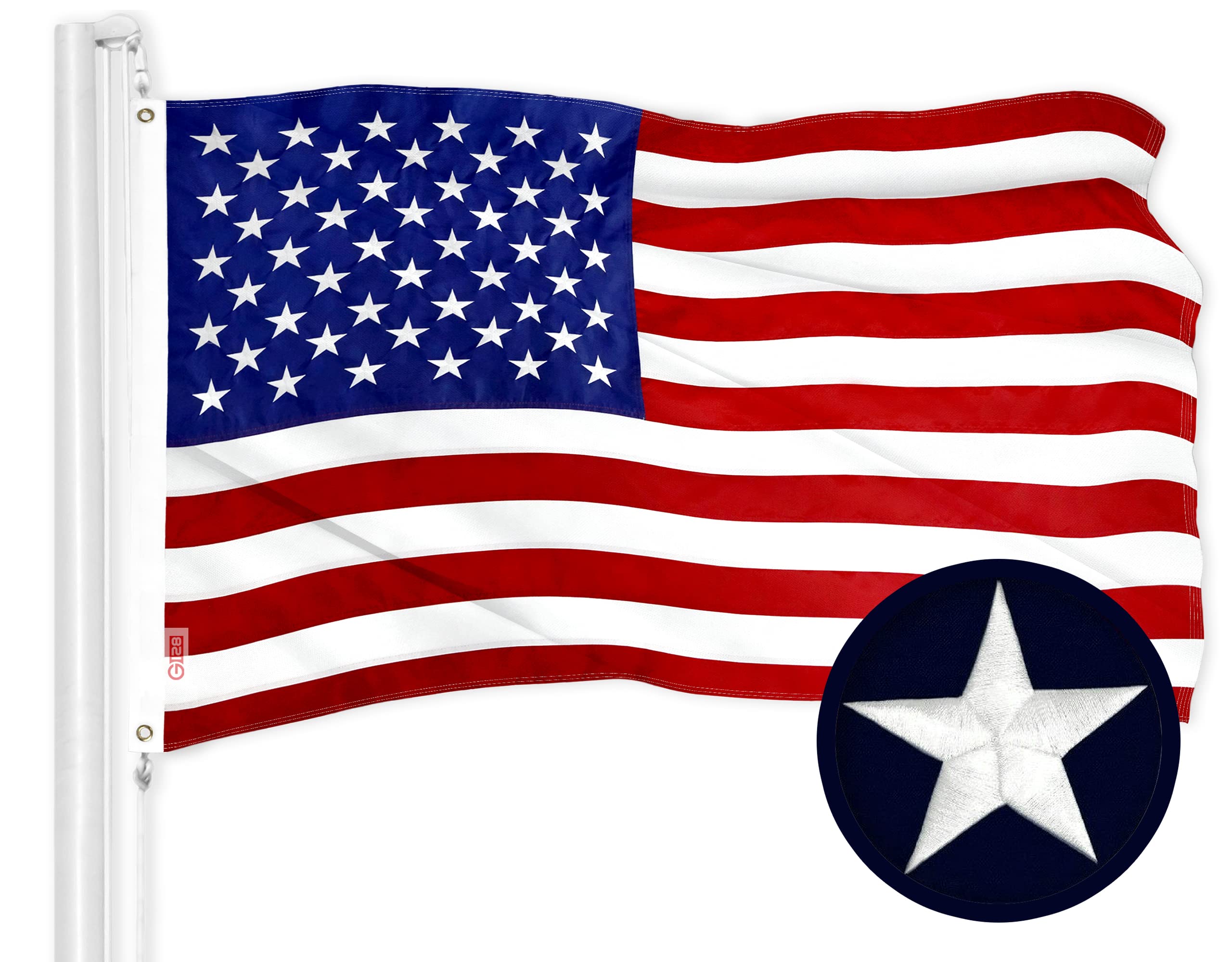 G128 American flag full view showing durable 4x6 ft outdoor-ready design
