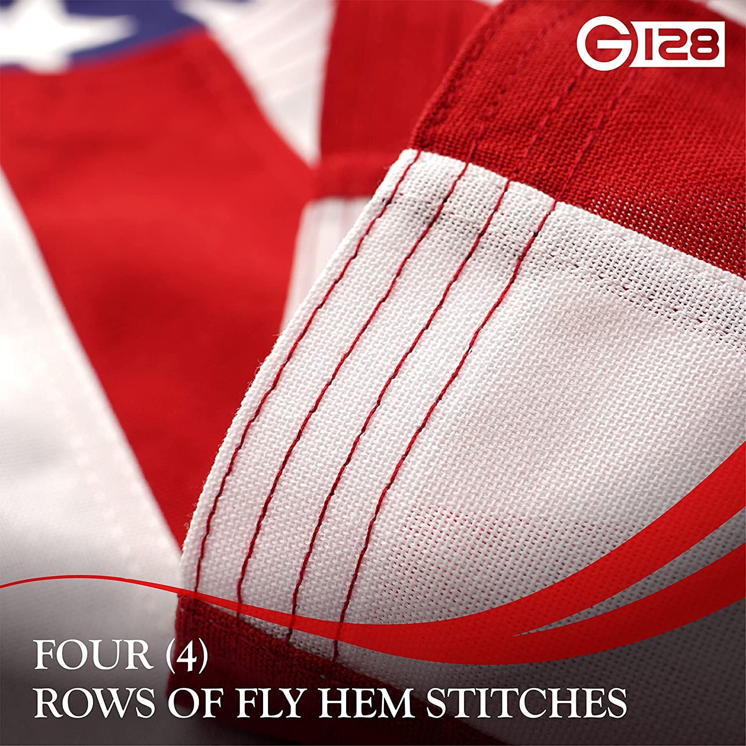 G128 flag has brass grommets for easy hanging and secure mounting.