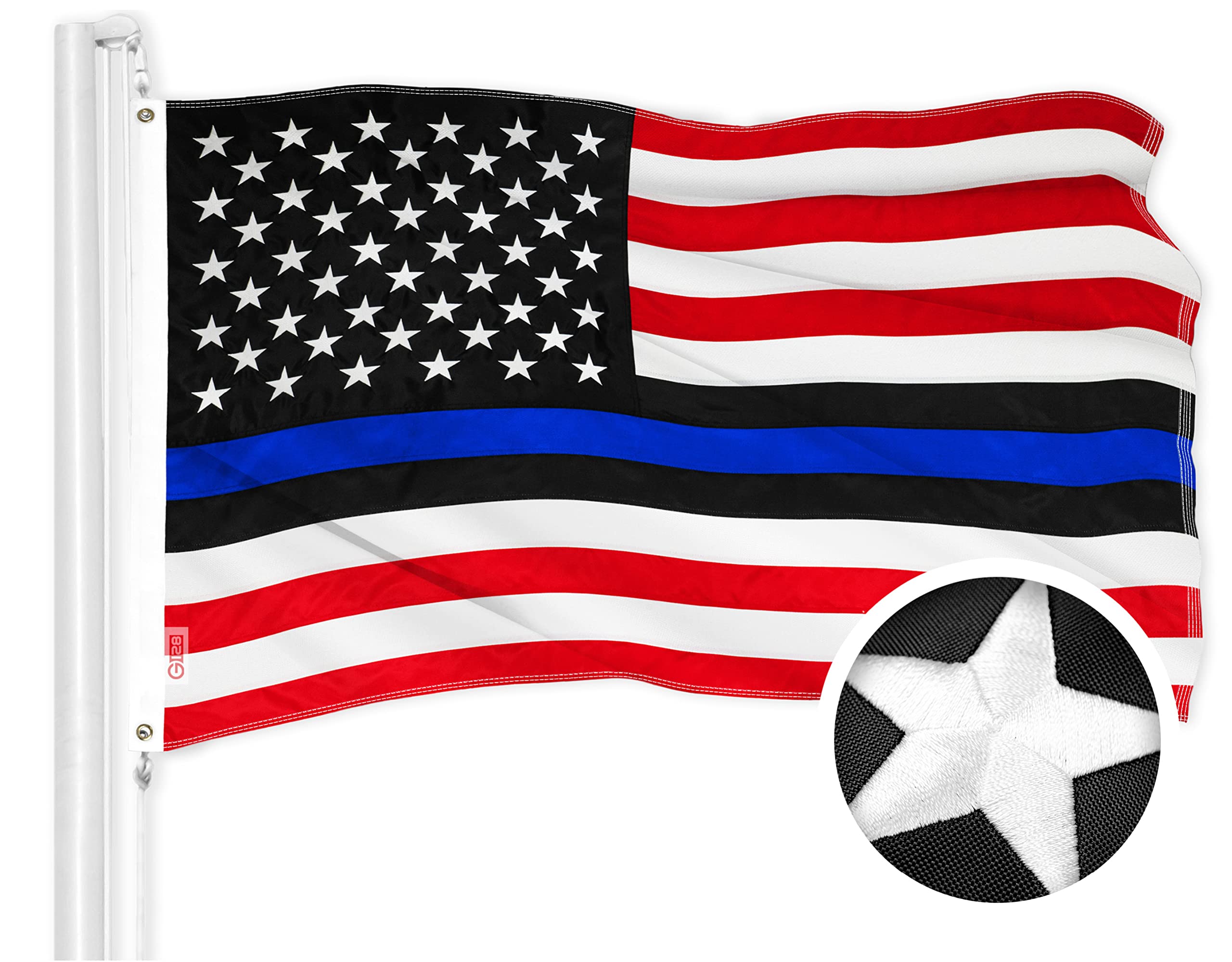 G128 Blue Lives Matter flag 3x5; durable outdoor display for weather resistance