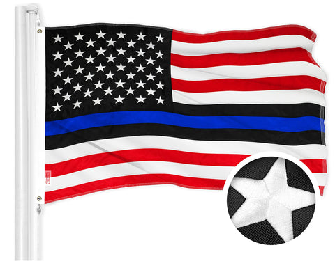 G128 Blue Lives Matter flag 3x5; durable outdoor display for weather resistance