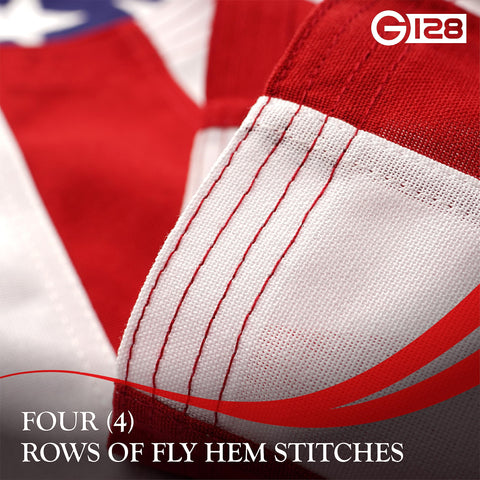 G128 flag features brass grommets and sturdy canvas heading