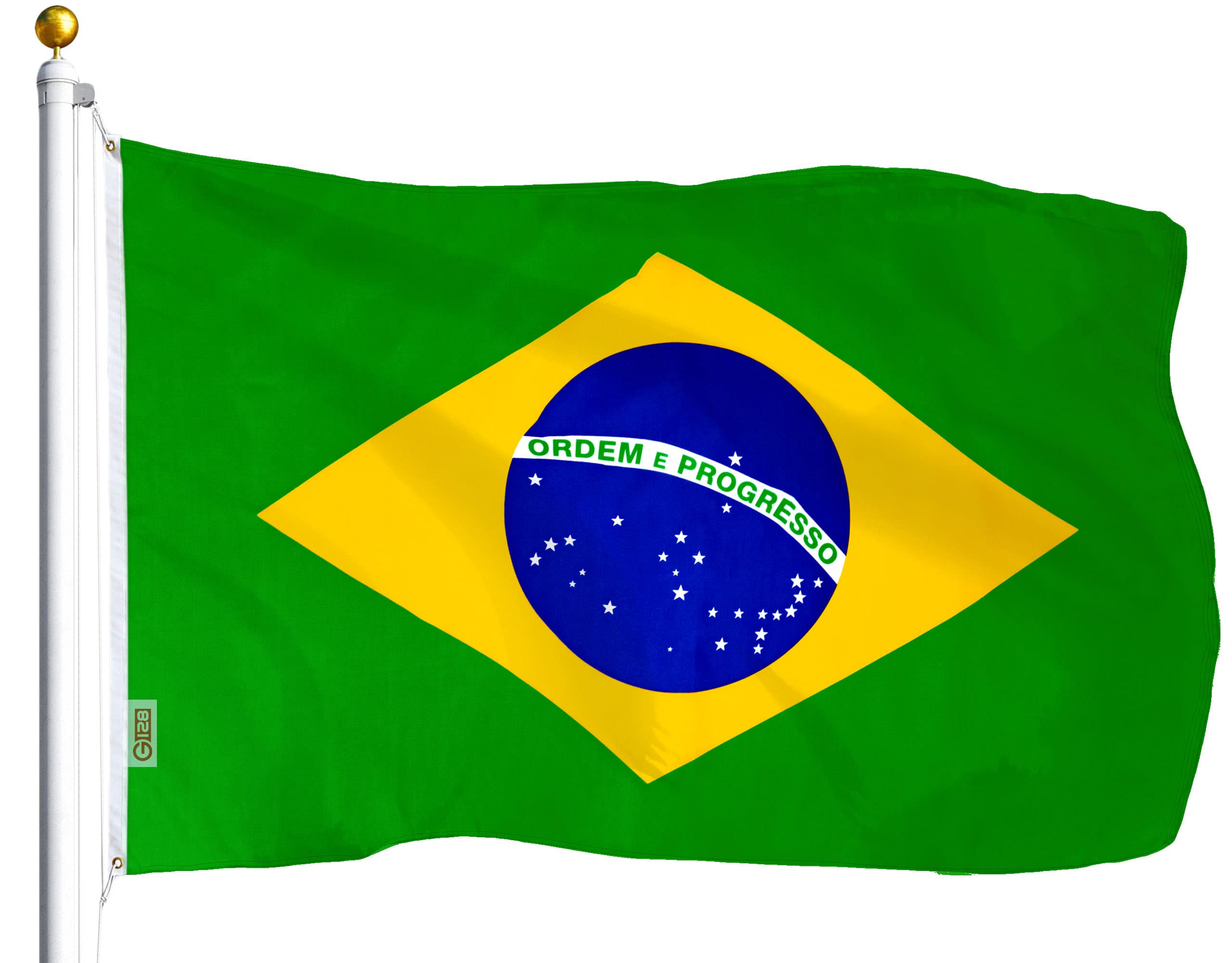 G128 Brazil flag 3x5ft in LiteWeave Series shows vibrant colors for outdoor display.