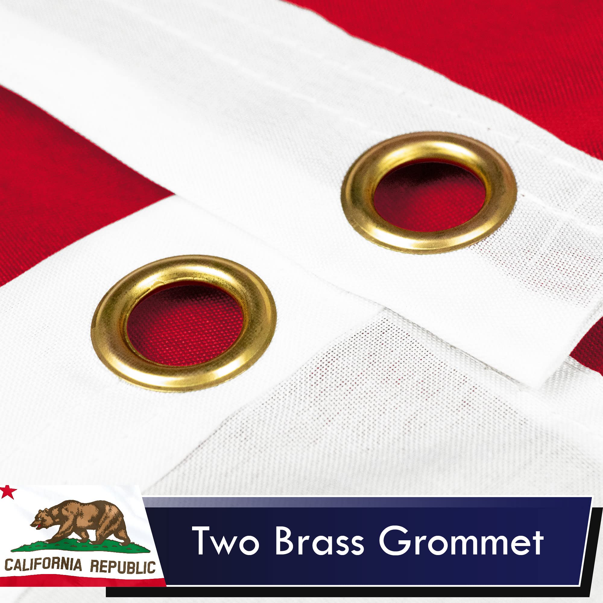 G128 flag with brass grommets and reinforced stitching for durability