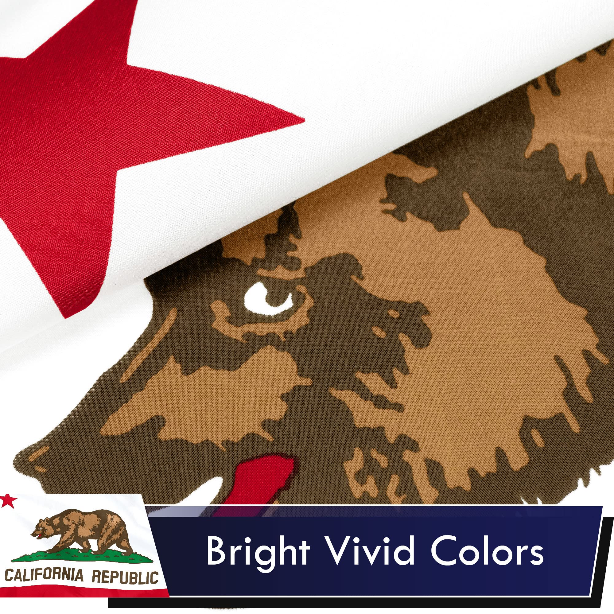 G128 California flag 3x5 LiteWeave with dye-sublimated vivid colors