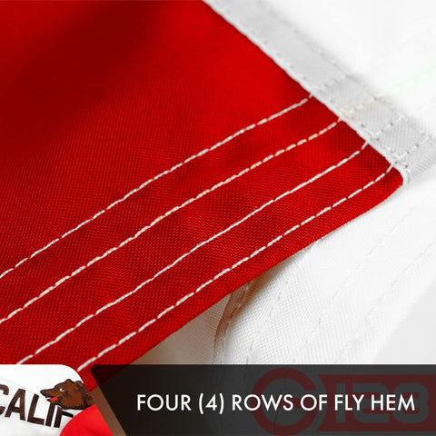 G128 flag features 3-ply construction with robust stitching details.