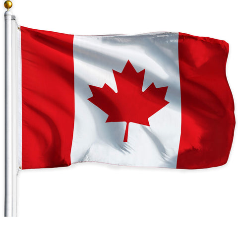 G128 Canada flag 3x5ft with vibrant print for outdoor display.