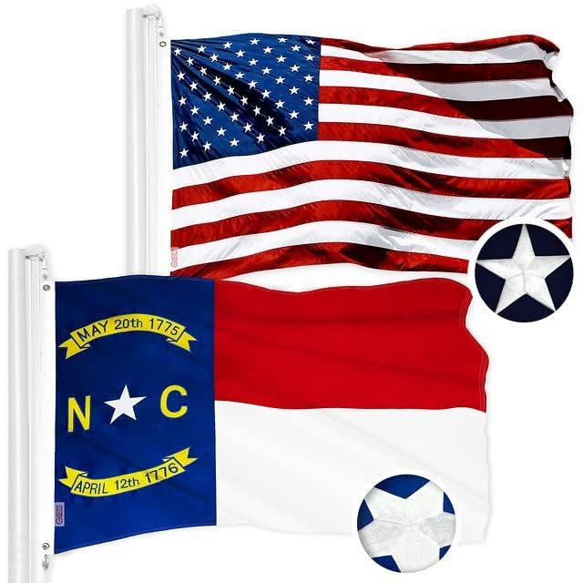 G128 North Carolina flag 3x5 ft embroidered for Pride.