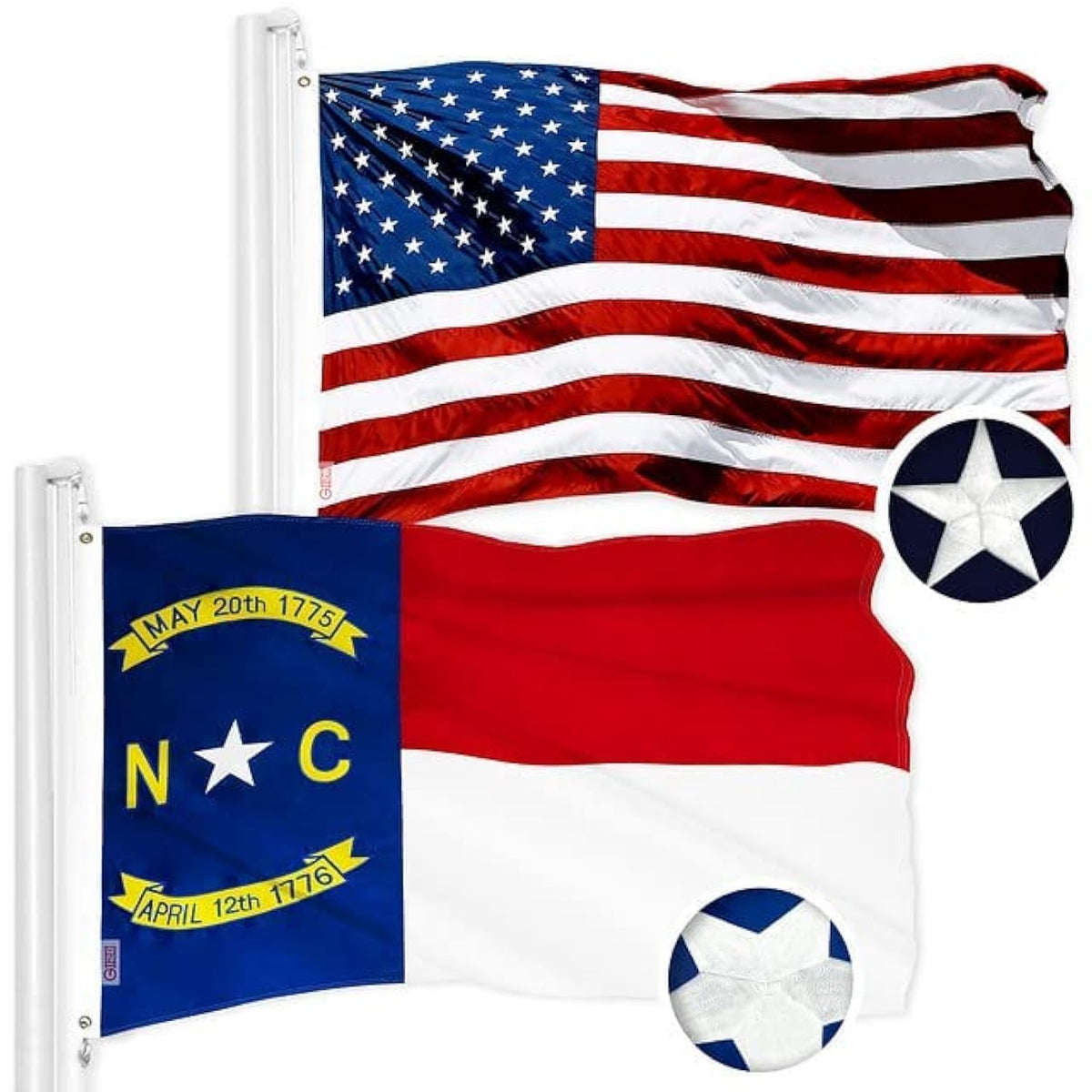 G128 USA flag 3x5 ft embroidered for patriotic display.