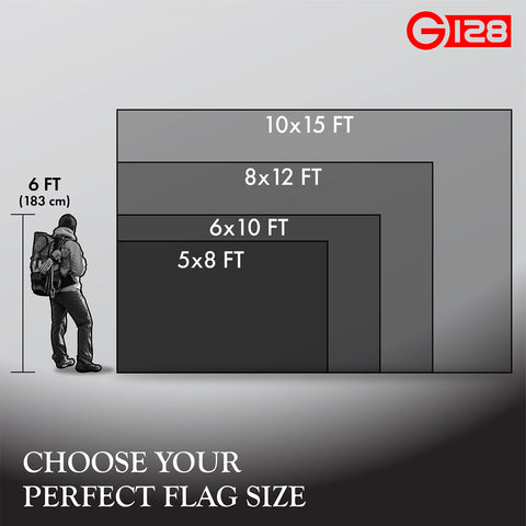 G128 6x10 flag resists wear with reinforced fly hem