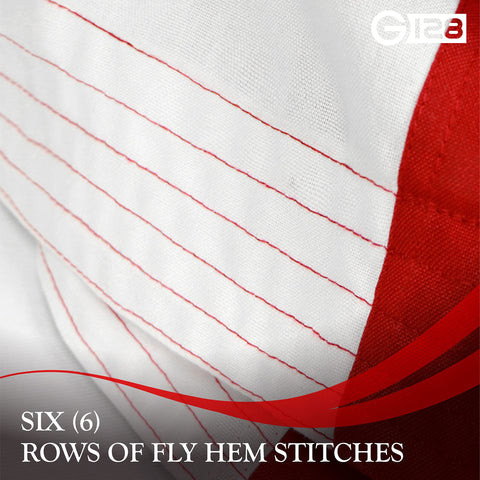 G128 flag 8x12 features two metal D-rings for stability.