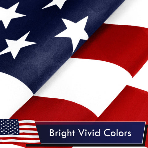 G128 flag features double-needle stitching to minimize fraying.