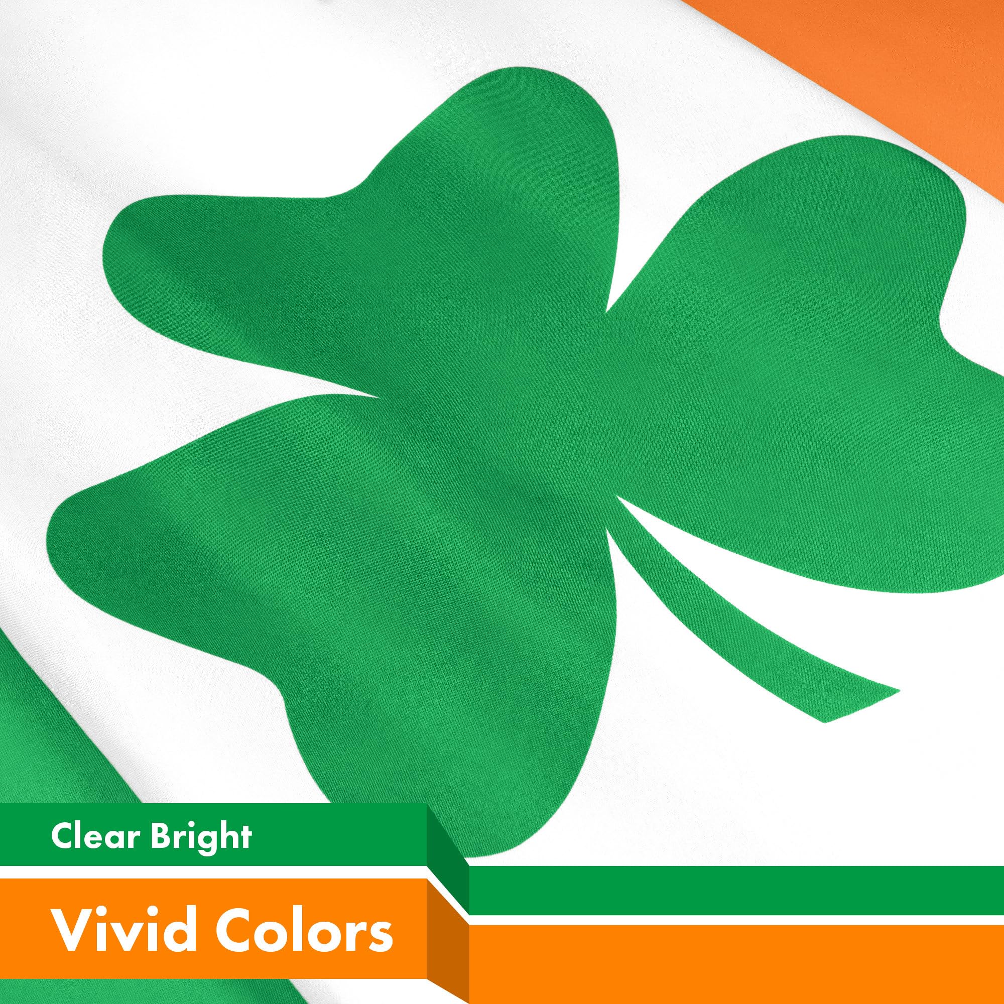 G128 dye-sublimated flag with bright shamrock colors.